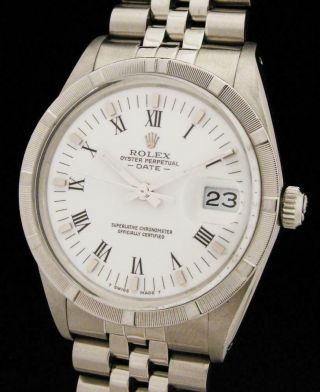 Stunning Vintage Rolex Oyster Perpetual Date 15010 Watch Steel Jubilee Serviced
