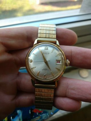 Austin 17 Jewels Datomatic Mens Gold Filled Wristwatch