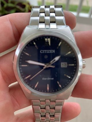 Citizen Eco - Drive Blue Dial Silver Tone Stainless Steel Men 