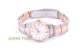 1965 Vintage Rolex 31mm Rose Gold / Stainless Steel Oyster Perpetual Ref 6551 3
