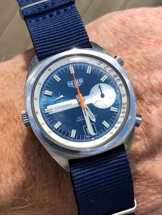 A Gents Automatic Heuer Carrera 1153 Chronograph Wristwatch Circa 1970s