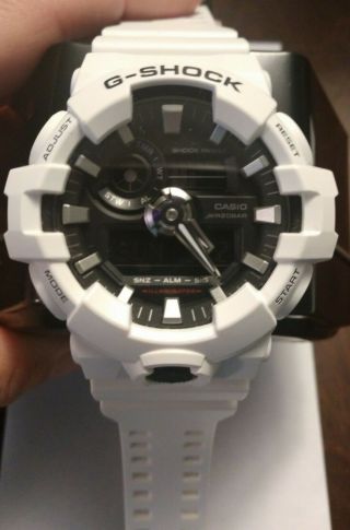 Casio G - Shock Ga - 700 - 7acr.  Resin Casual Watch.  White W/black Accents.