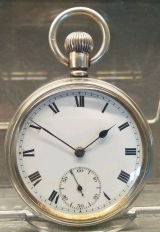 Antique Silver Dennison Cased Open Faced Pocket Watch 7 Jewels Good Time Keeper.