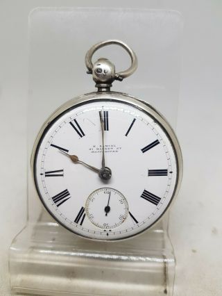 Antique Solid Silver Gents Fusee H.  Samuel Pocket Watch 1885 Ref798