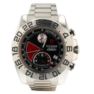 Tudor Iconaut Steel 43 Mm Automatic Black And Red Chronograph Watch 20400