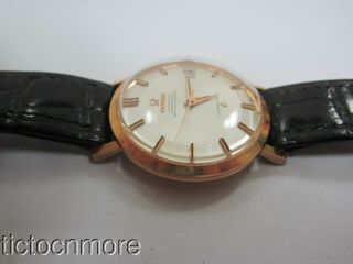 18K ROSE GOLD OMEGA AUTOMATIC CONSTELLATION 561 24j PIE PAN DIAL DATE WATCH MENS 3