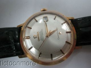 18K ROSE GOLD OMEGA AUTOMATIC CONSTELLATION 561 24j PIE PAN DIAL DATE WATCH MENS 4