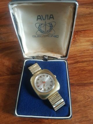 Avia Swissonic Electronic Gents Vintage 01.  9154.  0023 Watch C1970 