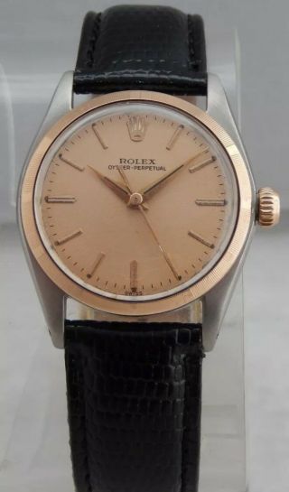 Rolex Oyster Perpetual 6551 Steel And 14k Rose Gold Case Automatic 31mm