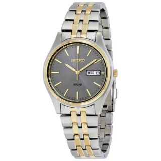 Seiko Sne042 Mens Two Tone Stainless Steel Solar Day Date Watch