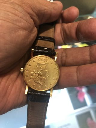 Vintage Corum $10 Gold Coin Wristwatch Eagle Liberty 1880 18kyg