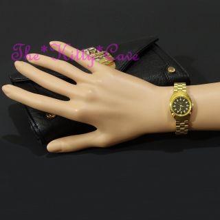 Designer Classic Omax Ladies Waterproof Gold Black Crystal Dress Watch WP3900 4