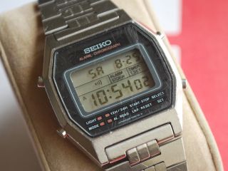 Vintage SEIKO A939 Stainless Steel Men ' s Alarm Chronograph Watch 6