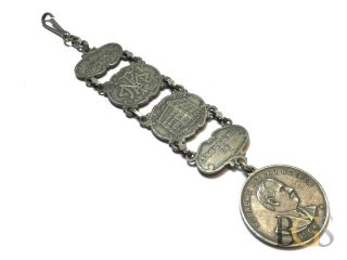 Antique 1904 K.  O.  T.  M Knights Of Maccabees Pocket Watch Fob - Port Huron Michigan