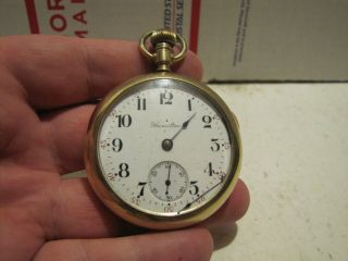 1911 Hamilton Model 1 Pocket Watch Grade 924 18s Open For Parts/repair