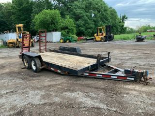 Tandem Axle 16ft Trailer Bumper Pull Equipment With Loading Ramps Skid Steer