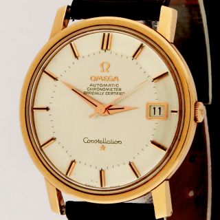 Omega Constellation 18k Pink Gold Automatic Watch 34.  5mm Piepan Dial 564 168.  010