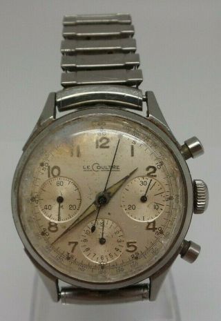 Vintage Jaegar Lecoultre Chronograph Valjoux 72 Wristwatch - Runs - F130