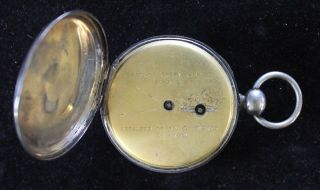 Early Arnold Adams & Co.  Key Wind/Set Silver Pocket Watch w/ Fancy Key Fob 4
