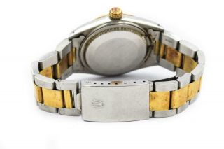 Rare Men ' s Two - Tone Rolex Datejust Wristwatch w/ Exotic Black Dial Ref 16013 5