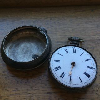Fine Antique Sterling Silver Pair Case J.  Johnstone Fusee Pocket Watch - Repairs