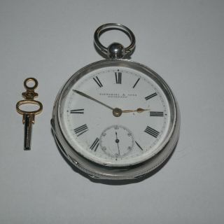 Antique Silver A M Watch Co 18s Cleaned And Serviced Fwo 1898