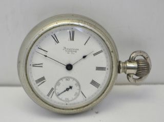 1900 American Waltham 17j Pocket Watch Sz 18s Fahys Oresilver (nickel) No.  1 Case