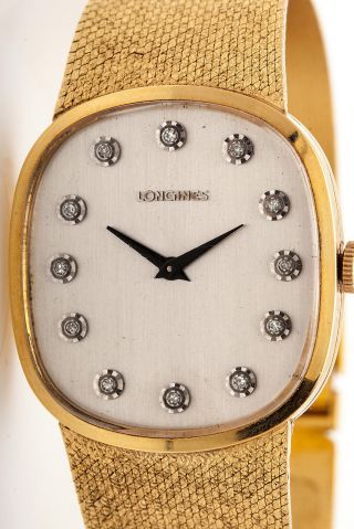 Vintage $10,  000 Mens Longines Diamond 14k Yellow Gold Watch 64g Wty