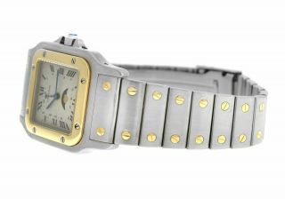 Men ' s Unisex Cartier Santos Galbee 119901 18K Gold Moon phase Quartz 29MM Watch 8