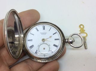 A Antique Victorian Rich D Webster Solid Silver Full Hunter Fusee Pocket Watch