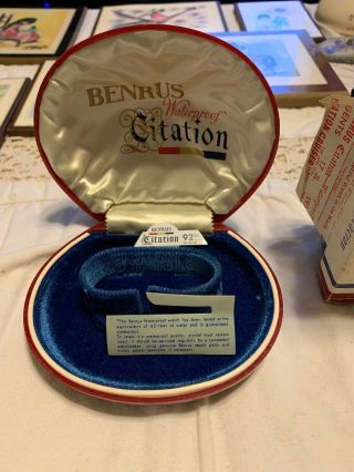 Vintage Benrus Citation Watch Case And Box