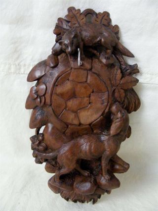 Antique Carved Black Forest Hunting Dog Watch Stand C1870