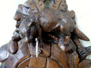 Antique Carved Black Forest Hunting Dog Watch Stand c1870 2