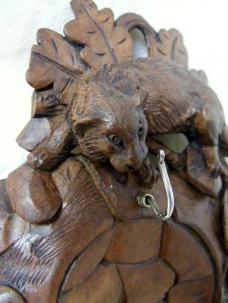Antique Carved Black Forest Hunting Dog Watch Stand c1870 7