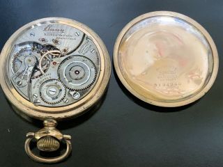 Vintage Illinois Watch Company Pocket Watch 19 Jewels 3