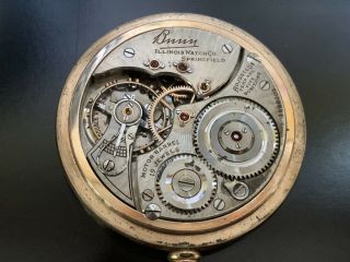 Vintage Illinois Watch Company Pocket Watch 19 Jewels 5