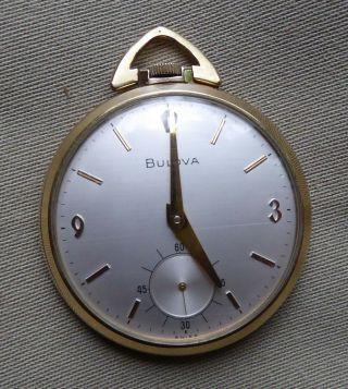 Vintage Bulova Swiss 17 Jewel Model 16ac Open Face Pocket Watch
