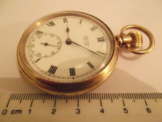 Antique Vertex Revue 15 Jewel Pocket Watch Gold Plated " British Rail Interest "