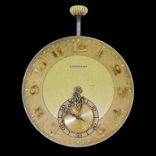 1923 Art Deco Longines 12s Gold Dial 18.  79 Abc Pocket Watch Movement Running