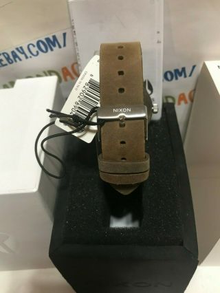 NIXON SENTRY 38mm LEATHER BROWN/LIME Men ' s Watch A377 2290 - 00 5