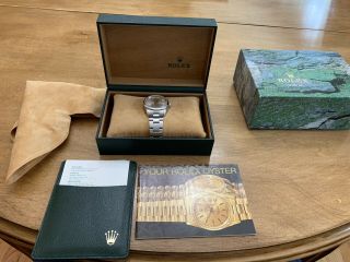 Rolex Air King Silver Dial Oyster Band 14000 Box And Papers