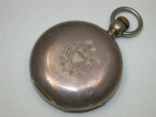 American 18 Size Hunting 4 Ounce Coin Silver Pocket Watch Case.  89y