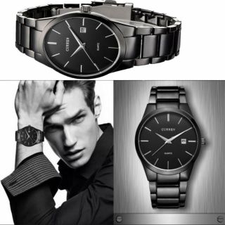 Curren Fashion Men Military Stainless Steel Analog Date Sport Quartz Wrist Watch