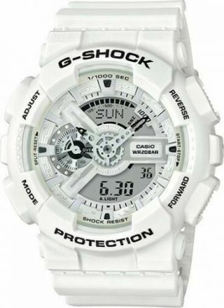 Casio G - Shock Ga110mw - 7a Ana - Digi Mens White Resin Watch