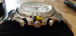 Bulova 96B307 Stainless Steel White Dial Chronograph Quartz Watch NWOT 4