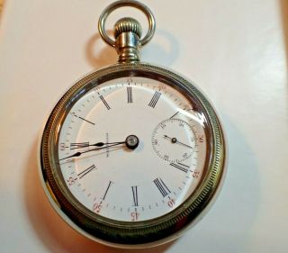 1883 Waltham 18s 11j William Ellery Adjusted Pocket Watch Running Antique