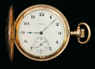 1919 Elgin Pocketwatch Grade 314 Model 2 12s 15j Hunter For Parts/as - Is - B0897