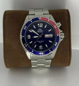 Orient Mako Sapphire Crystal Day/date 200m Dive Watch 21j Auto Red Blue