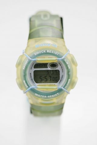 Casio Baby - G Watch Womens Digital Yellow/clear Band Blue D&d Chrono 100m Bg159