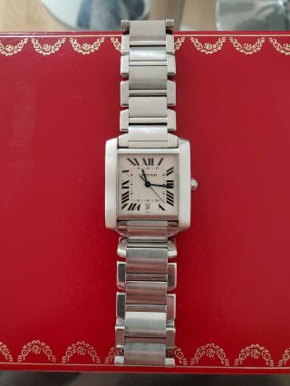 Cartier Tank Francaise 2302 Men ' s/Unisex Automatic Stainless Steel Box & Papers 3